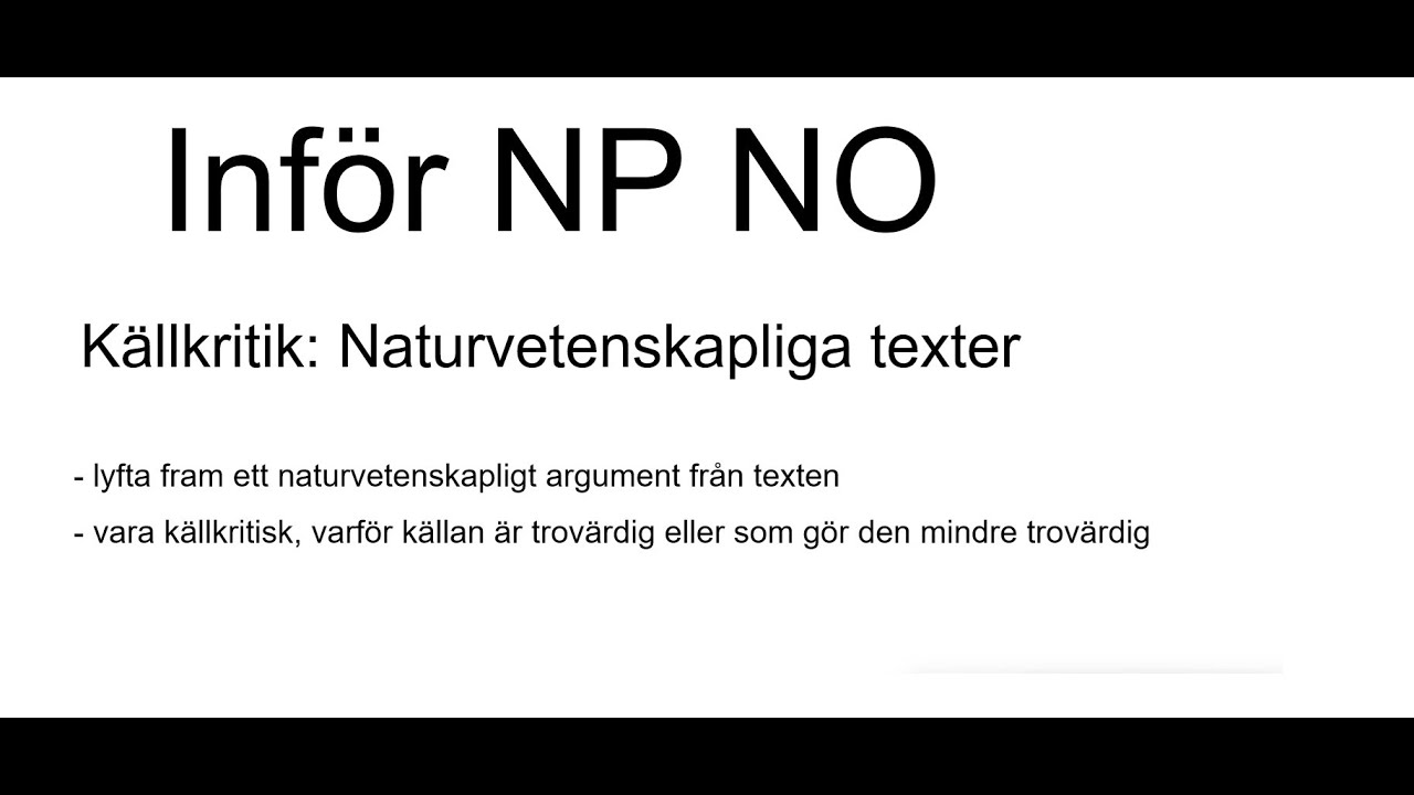 Inför nationella provet i NO källkritik
