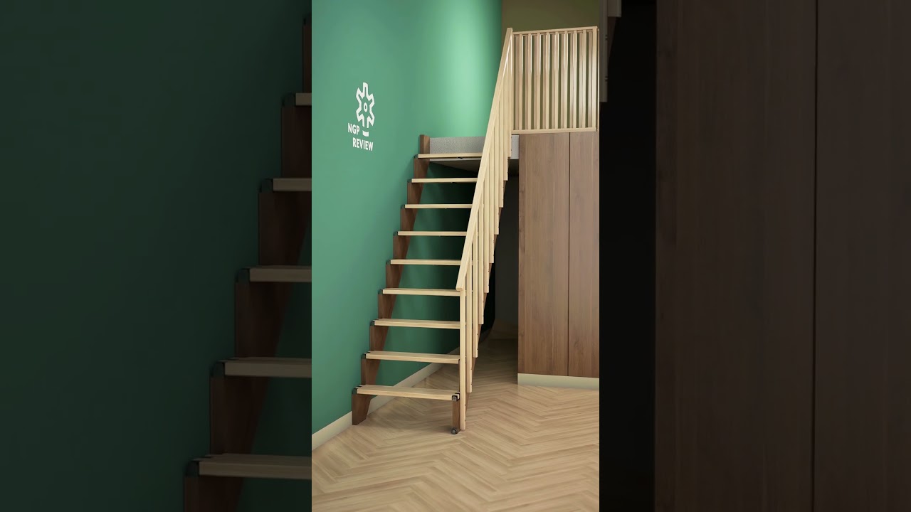 Folding & Sliding Staircase Concept. From Wall Panel to Full Stairs