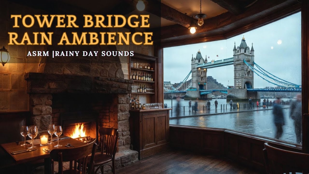Rainy Day ASMR | Gentle Rain Sounds from Tower Bridge Panoramic View