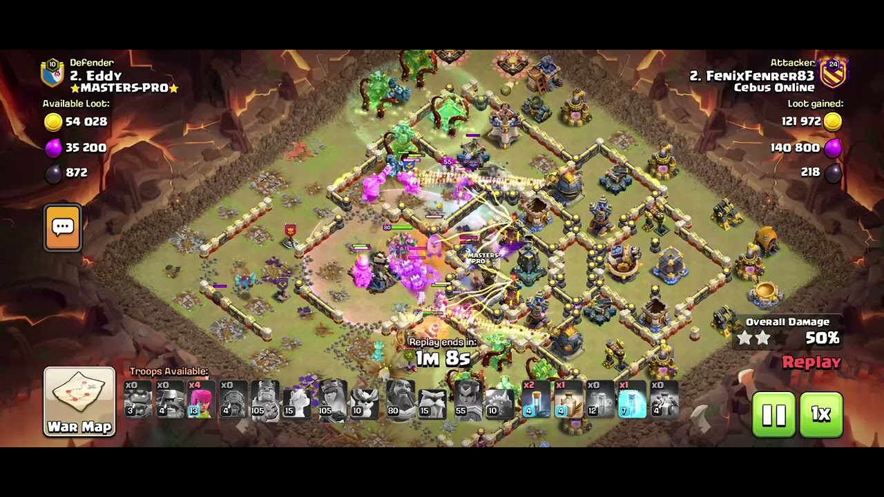Clan War League attacking their no. 2 mirror@gaming @ClashOfClans 