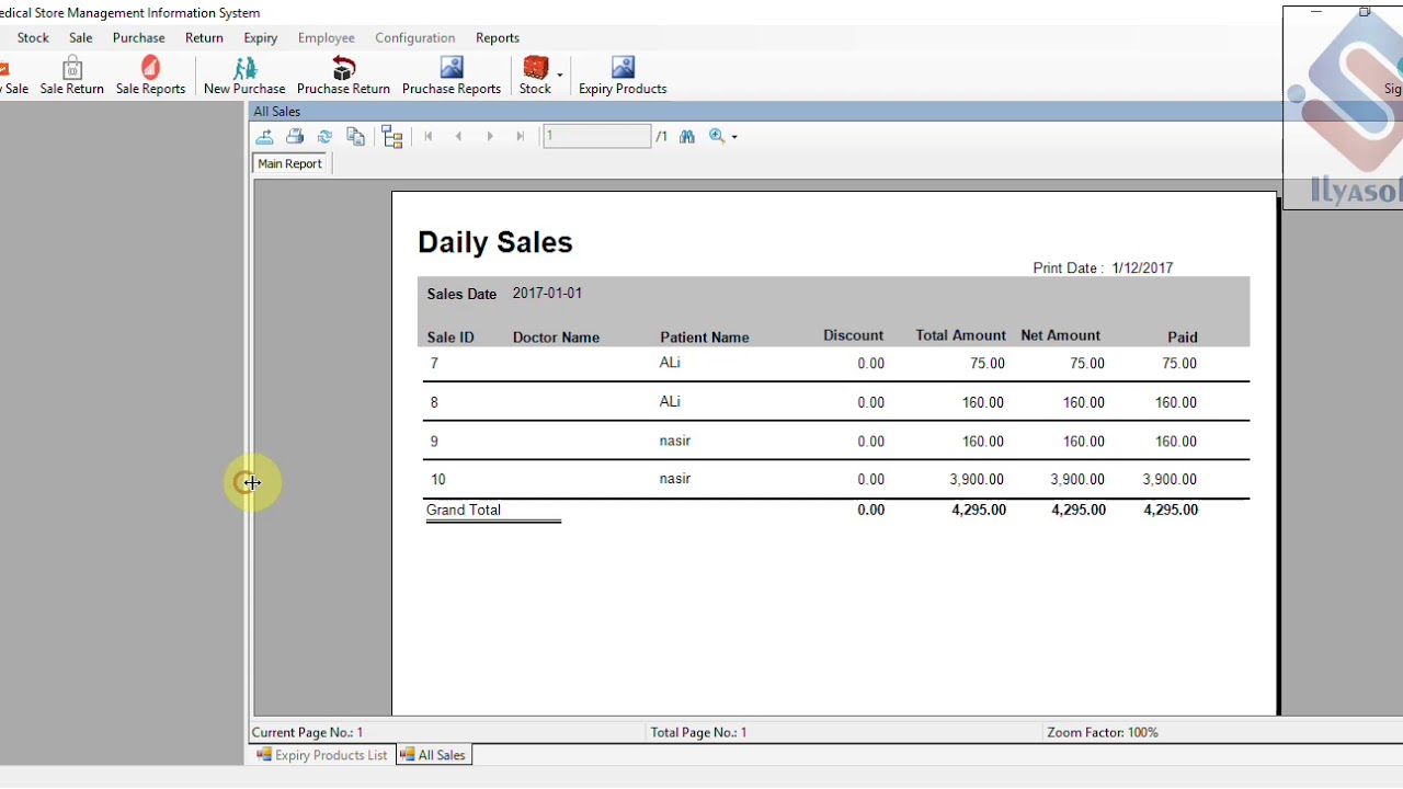 Medical Store Management System Part 151 Reports Form in C# C Sharp
