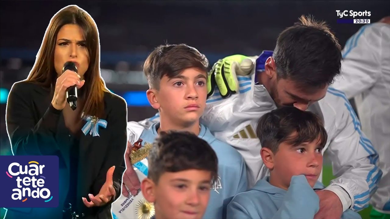 EUGE QUEVEDO cantó El HIMNO NACIONAL ARGENTINO en el último partido oficial de MESSI en ARGENTINA 🇦🇷