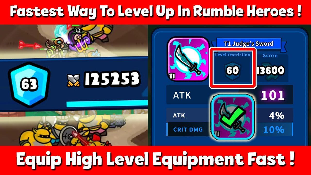 Fastest Way To Level Up In Rumble Heroes (Fast Leveling Guide)!