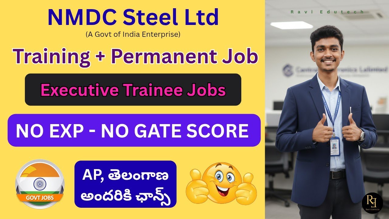 NMDC Steel Recruitment 2026 Out! 🚨 | Executive Trainee Jobs | B.Tech Freshers Apply | Ravi Edutech