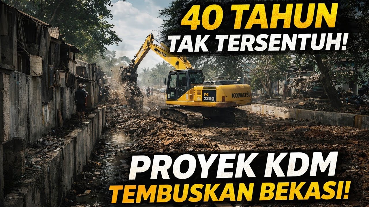 PROYEK KDM‼️Hampir 40 Tahun Bangunan Liar Tak Tersentuh | Dibongkar Demi Jalan Tembus Kota Bekasi!