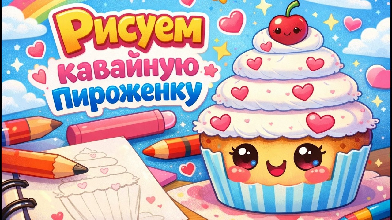 Рисуем кавайную пироженку