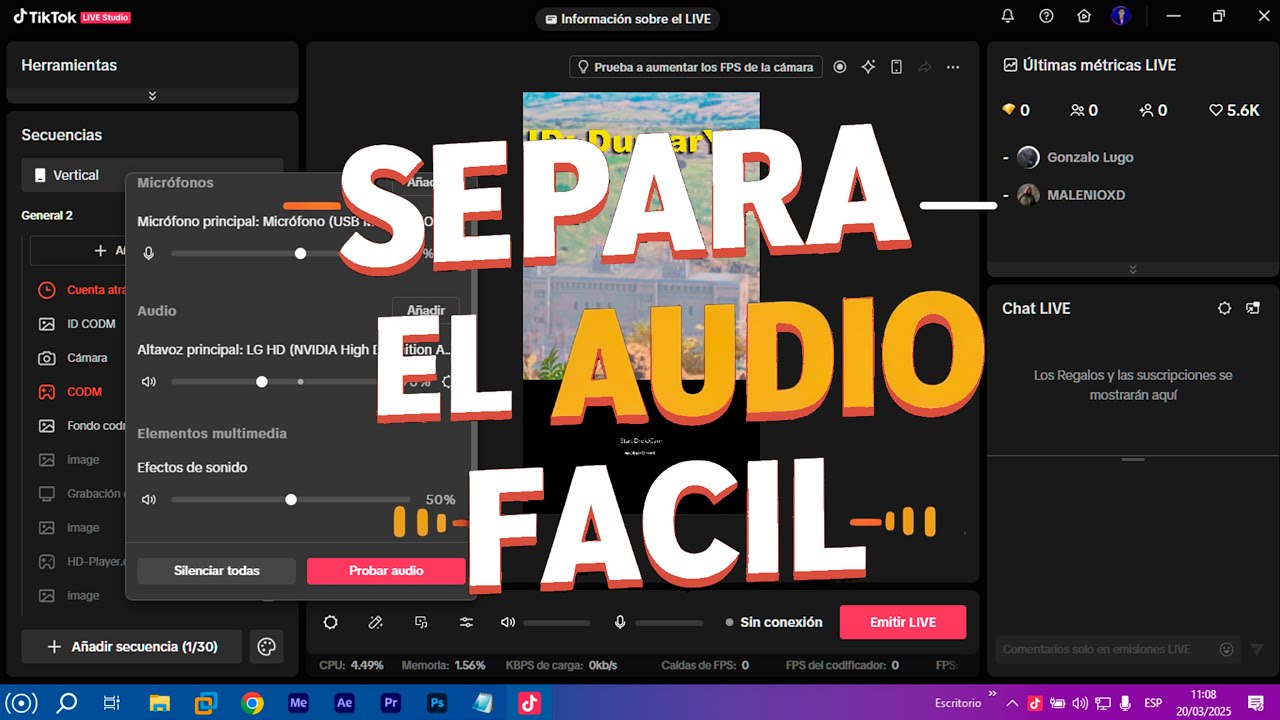 Cómo Separar Audios en TikTok Live Studio | Configuración Paso a Paso