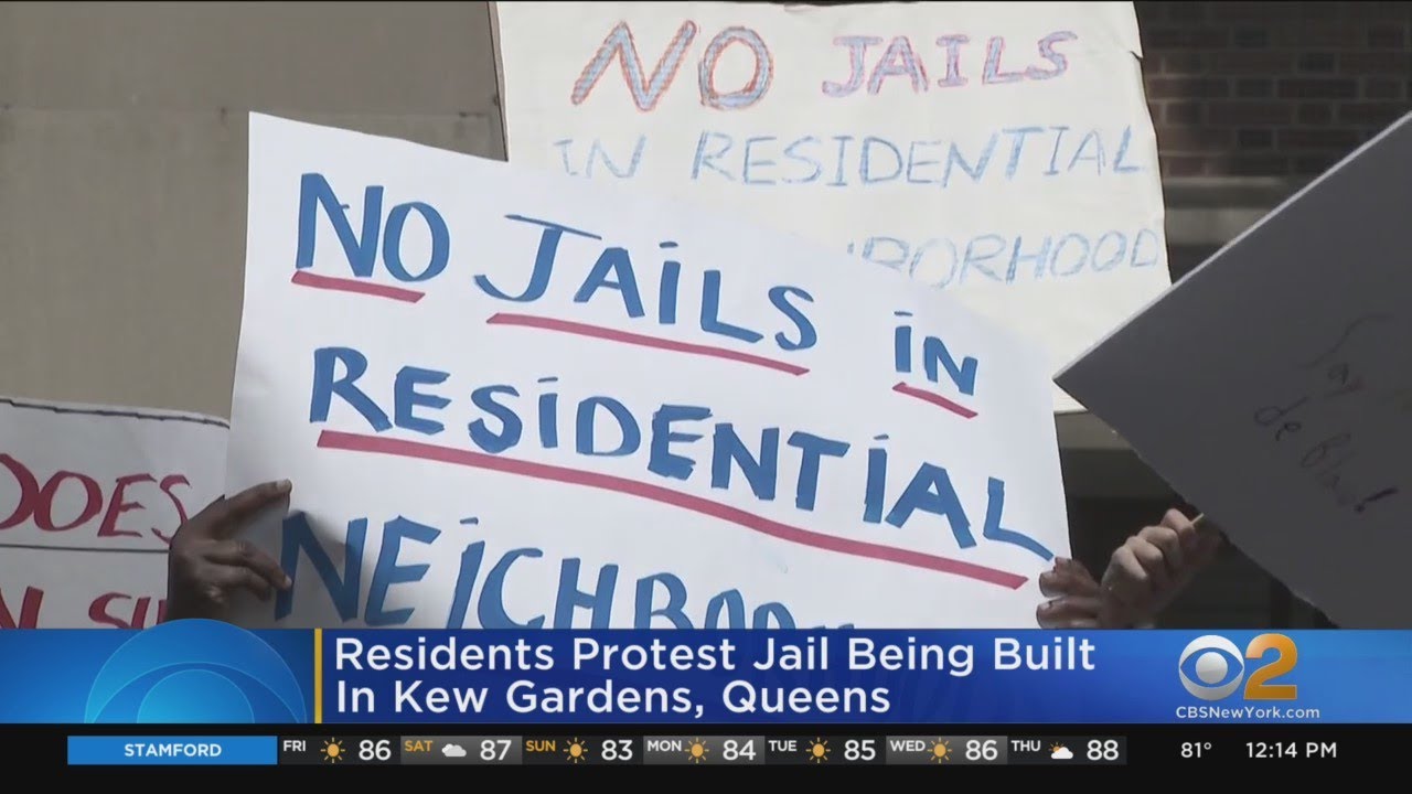 Residents Protest Jail Under Construction In Kew Gardens, Queens