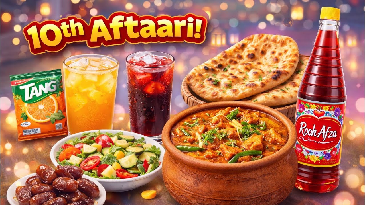 10th Aftaari Special | Chicken Handi, Naan, Rooh Afza & Tang Drink | Ramadan Special Mini Vlog 2026