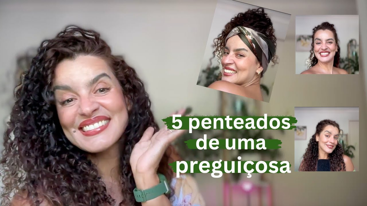 Está sem tempo de fazer um penteado nesses cachos? Aprenda comigo 5 penteados super fácil