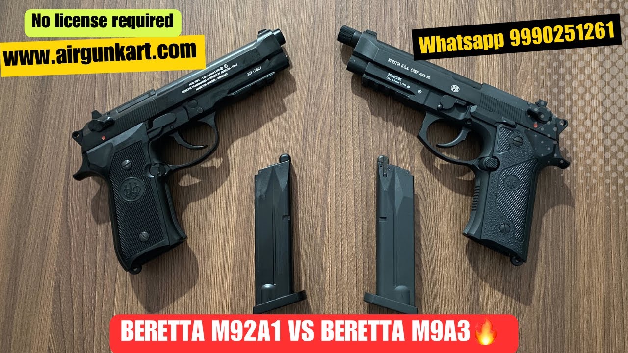 Beretta M92A1 and Beretta M9A3 Comparison Video By Airgunkart #beretta #comparison #airsoft #online
