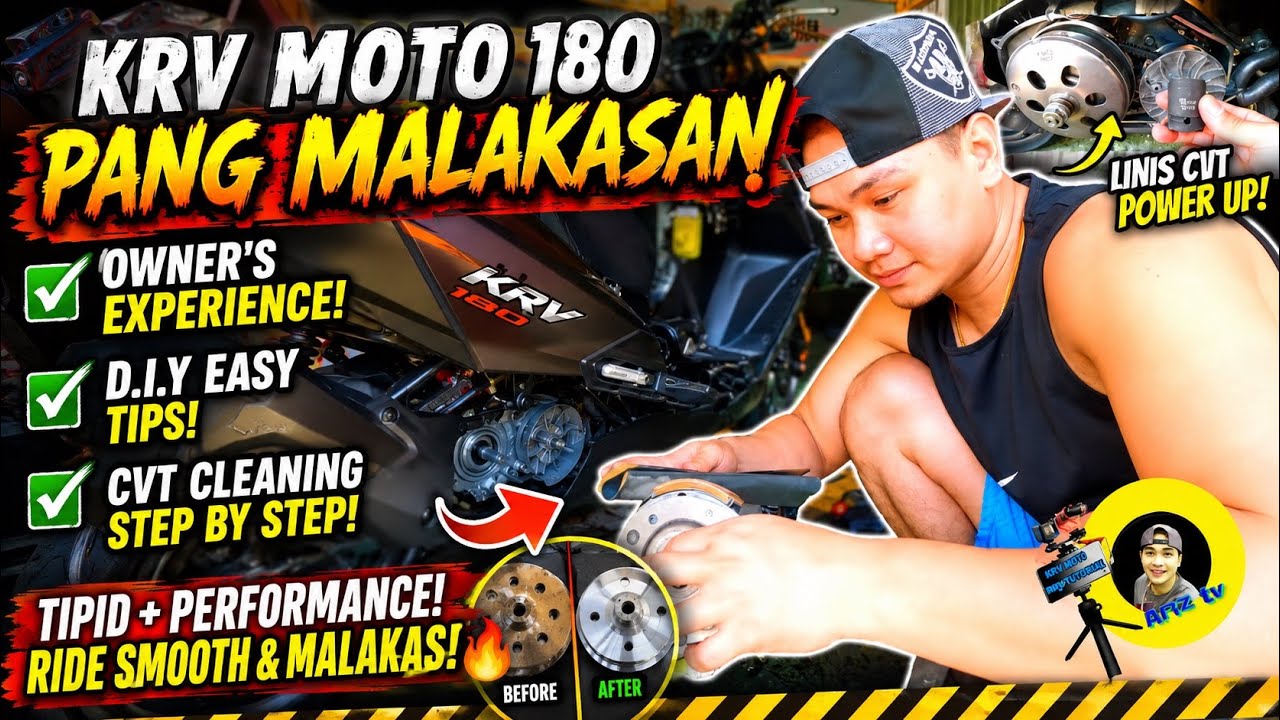 KYMCO KRV MOTO OWNER'S CVT CLEANING D.I.Y  EASY TIPS | KRV 180 , ROMAGT, NERO ,KRV 200 | ariz tv 191
