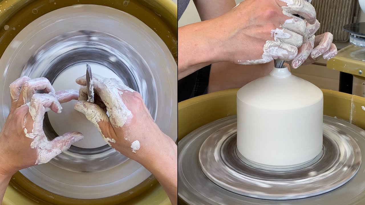 470. Throwing a One Piece Covered/Lidded Jar with Hsin-Chuen Lin 林新春 一體成型蓋盒拉坯示範
