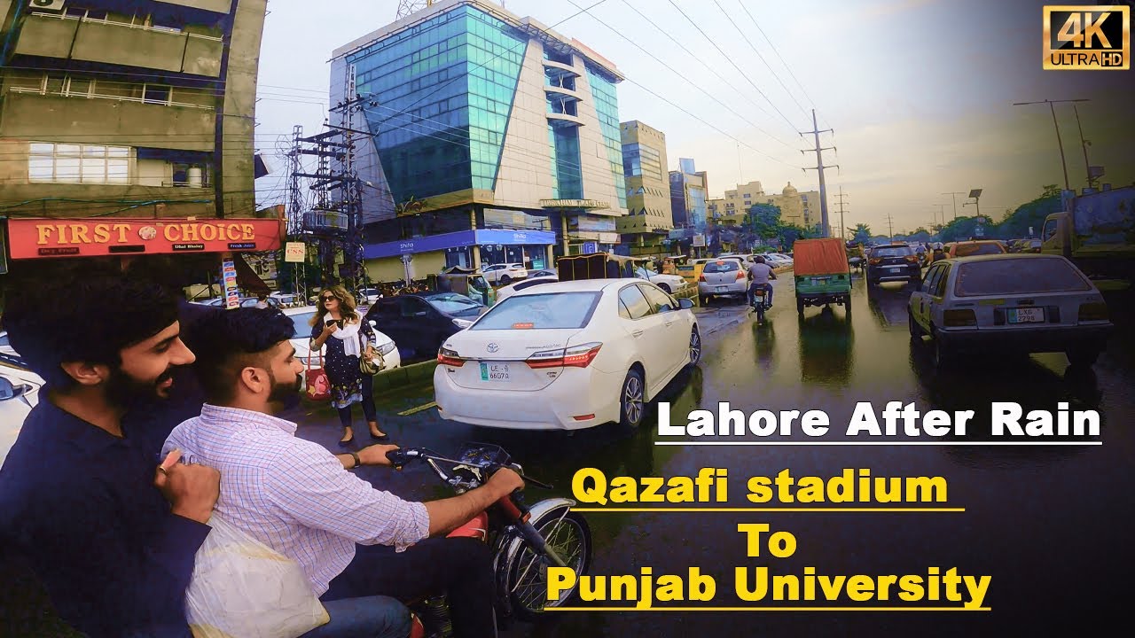Lahore After Rain in 4K || Qazafi Stadium to Punjab University