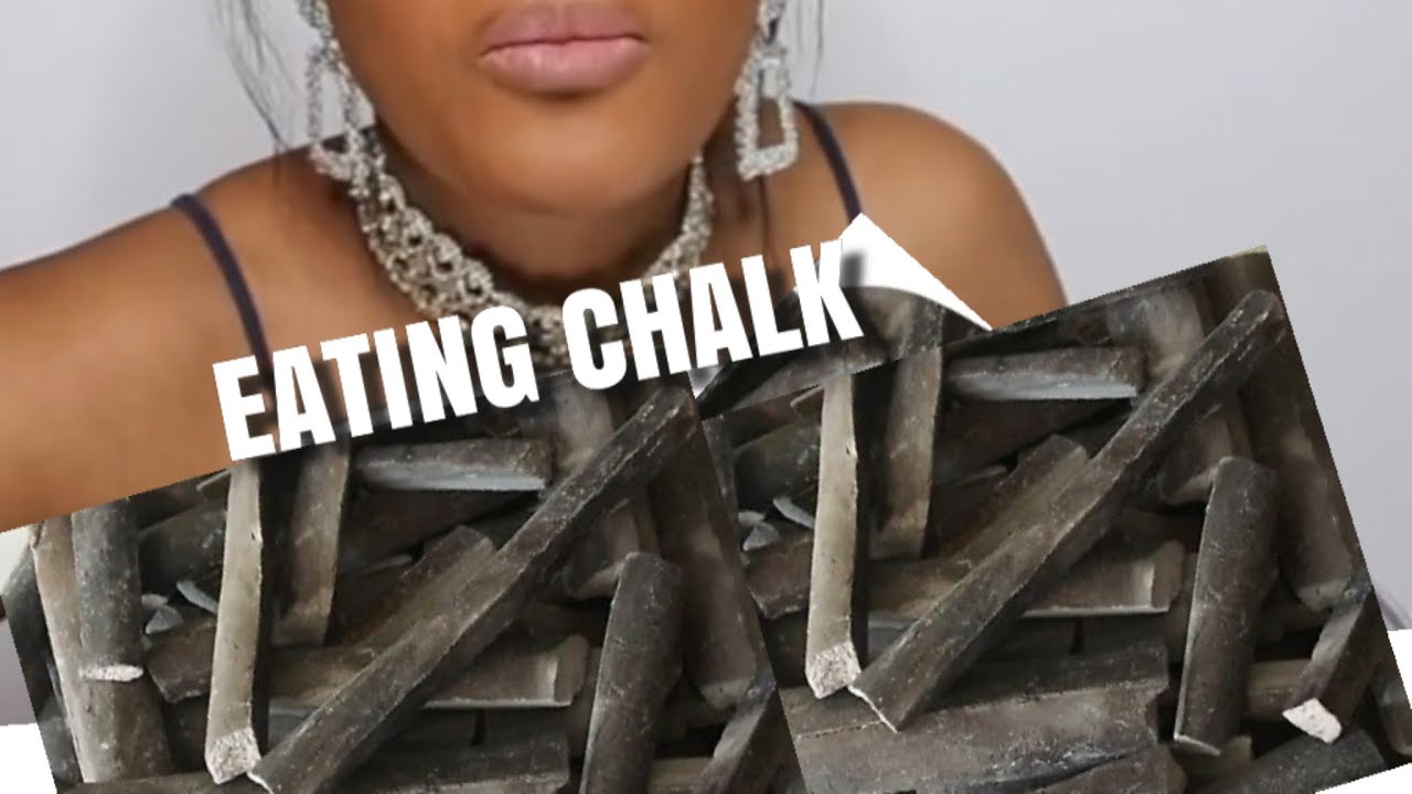 EATING edible CLAY chalk MABELE   *ASMR *