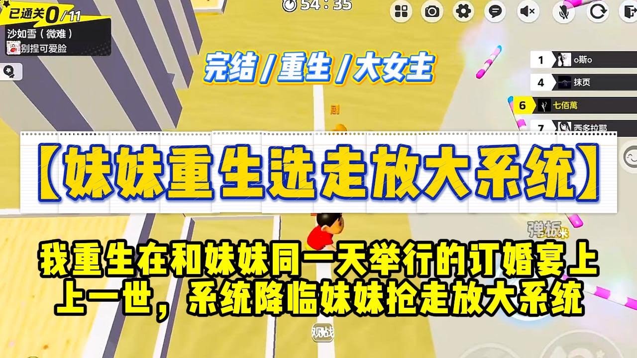 《妹妹重生选走放大系统》我重生了，重生在和妹妹苏雪同一天举行的订婚宴上。上一世，就是在这场荒唐的订婚宴上#一口气看完 #小说 #绿茶 #复仇 #重生 #现实情感 #大女主