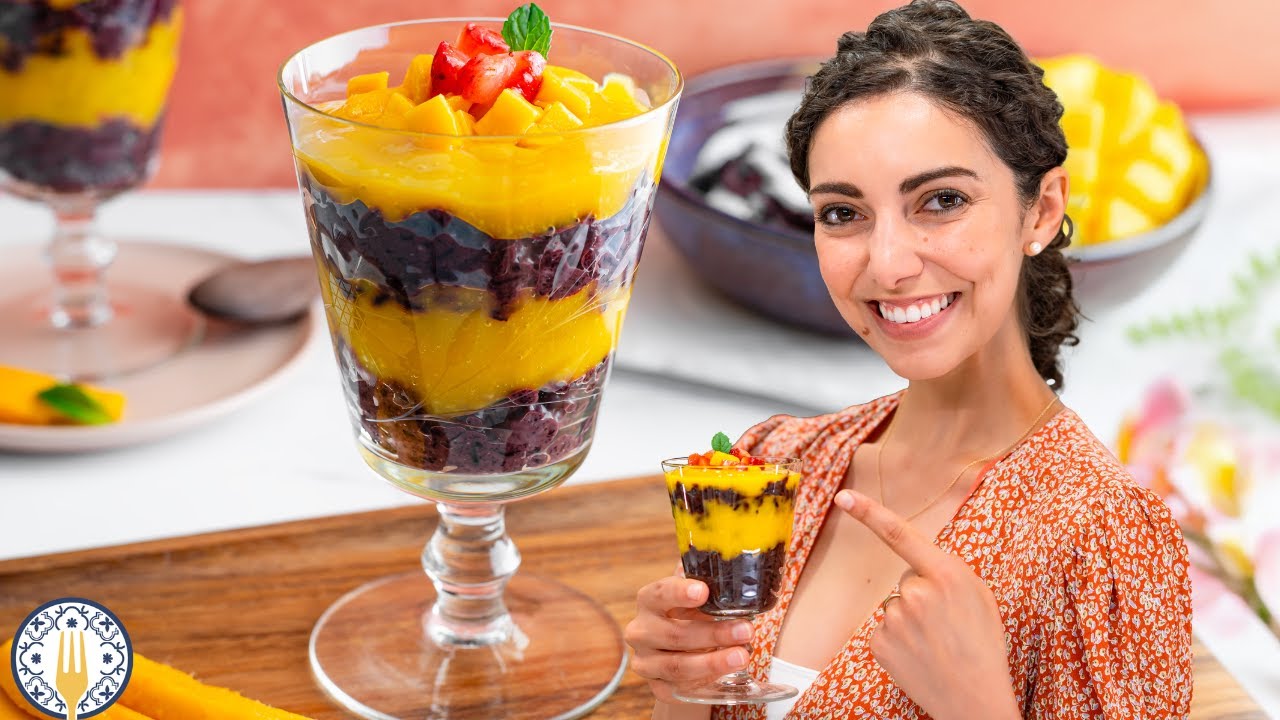 Coconut Black Sticky Rice Pudding with Mango 🥭