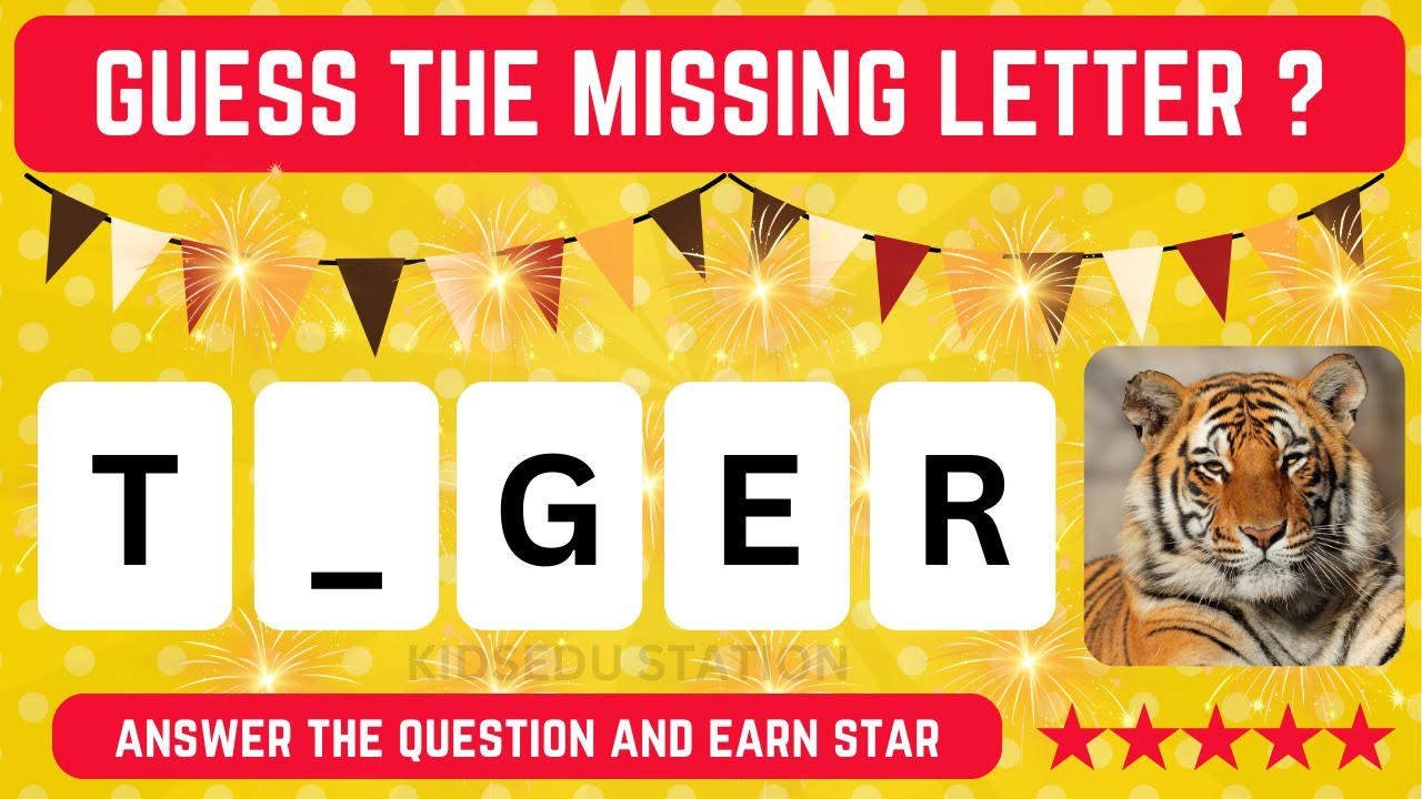 Find the Missing Letter | Guess the Word Game | Missing Letter Challenge |KidsEDU Station |Word Quiz