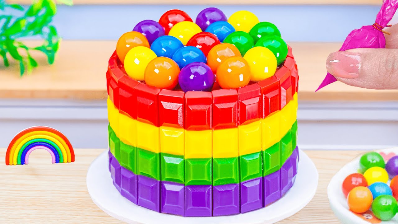How to Make Rainbow Cake Recipe With Chocolate🌈Tasty Rainbow Chocolate Cake🌈🍫HT Mini Cakes