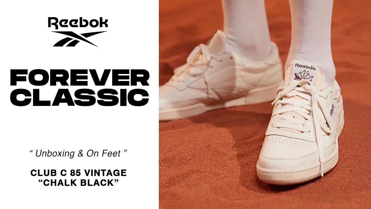 Unboxing & on feet reebok club c 85 vintage chalk black