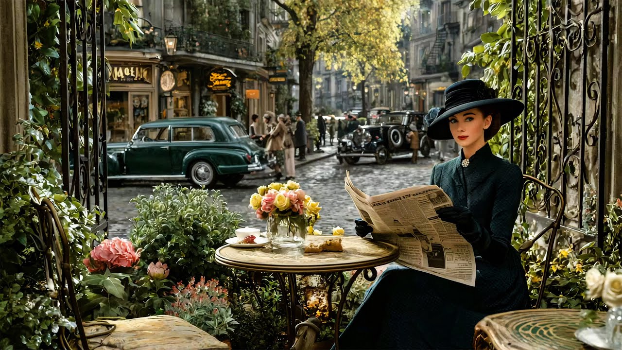 1940s Nostalgic Jazz - Vintage Vibes at a Cozy Parisian Caf&eacute;
