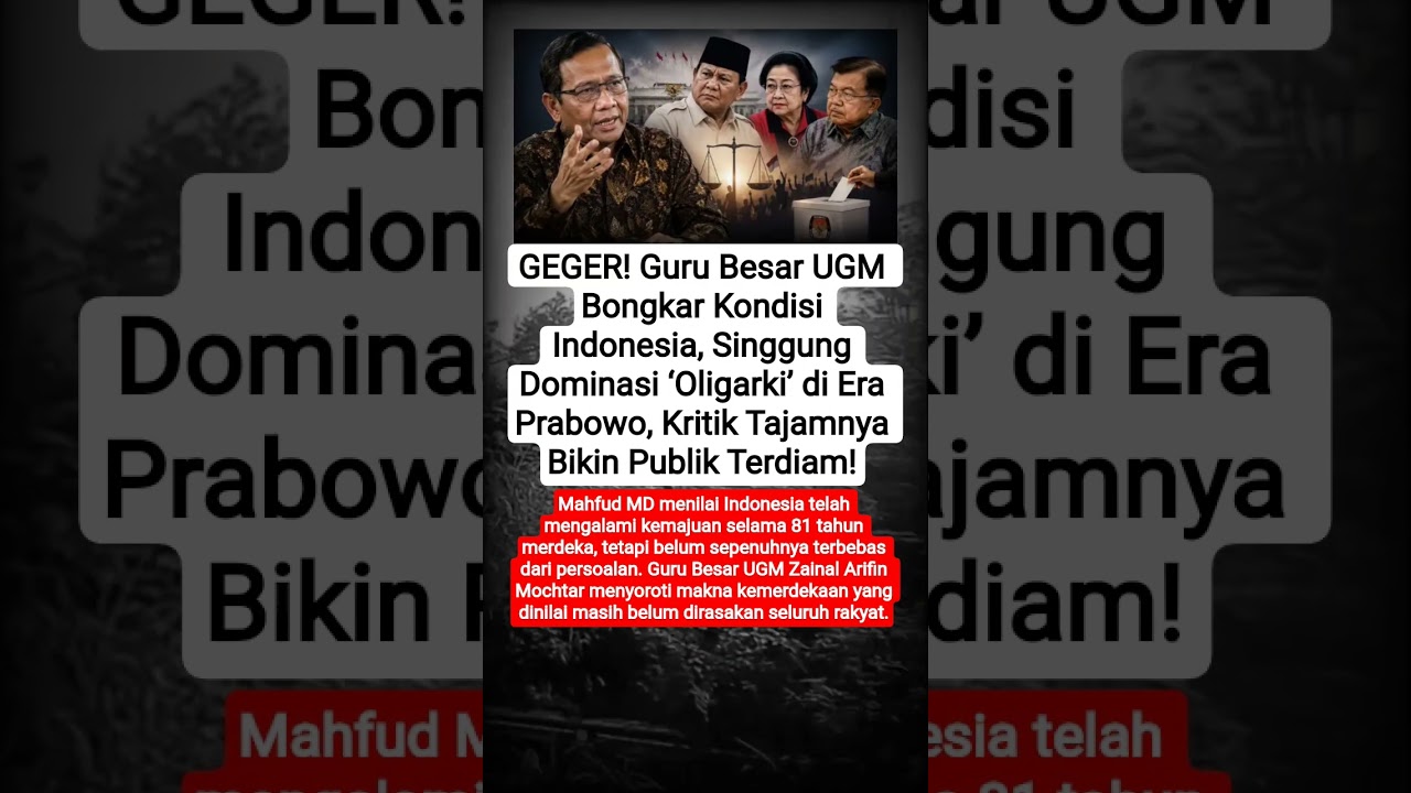 GEGER! Guru Besar UGM Singgung &lsquo;Oligarki&rsquo; Era Prabowo, Publik Heboh! #shorts #viralvideo