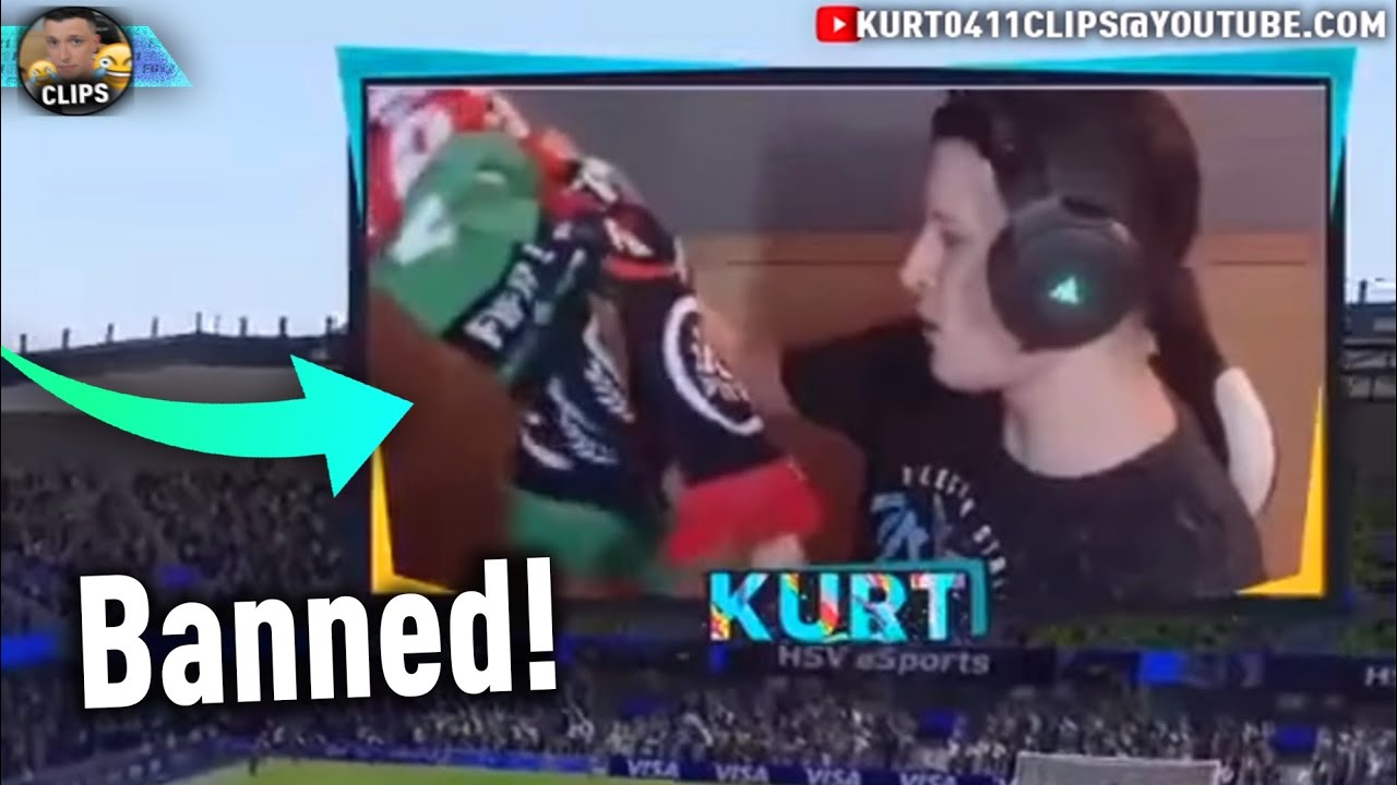 kurt spitting on an EA scarf (then, EA ban him)