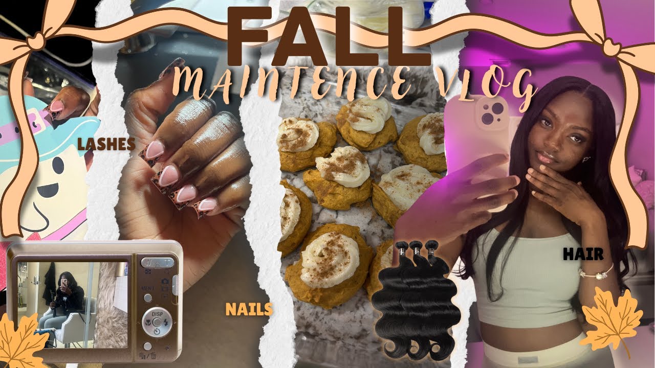 FALL DIARIES: Maintenance Vlog 🍂🤎 | Lashes, Nails, Bell piercing, first time getting a sew in, etc!!