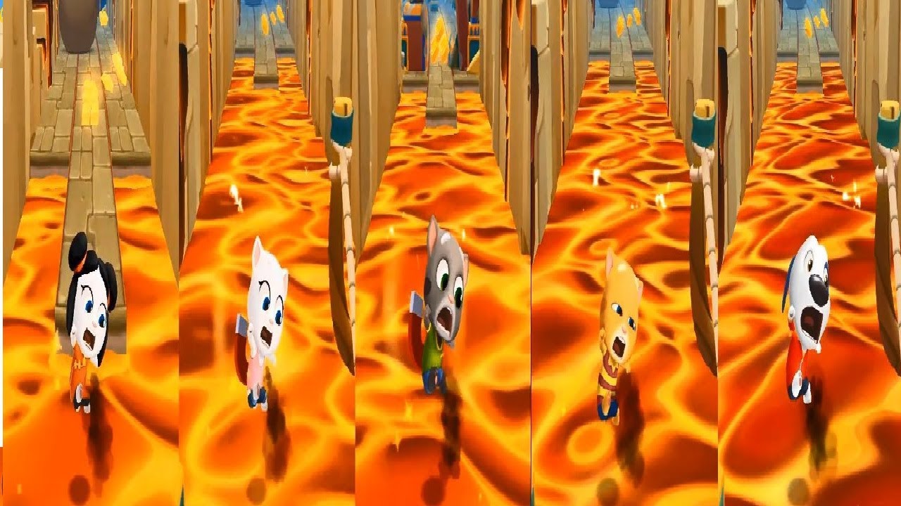 Talking Tom Gold Run - Lucky Angela VS Talking Angela Talking TOM Talking Ginger Hank  Boss Fight