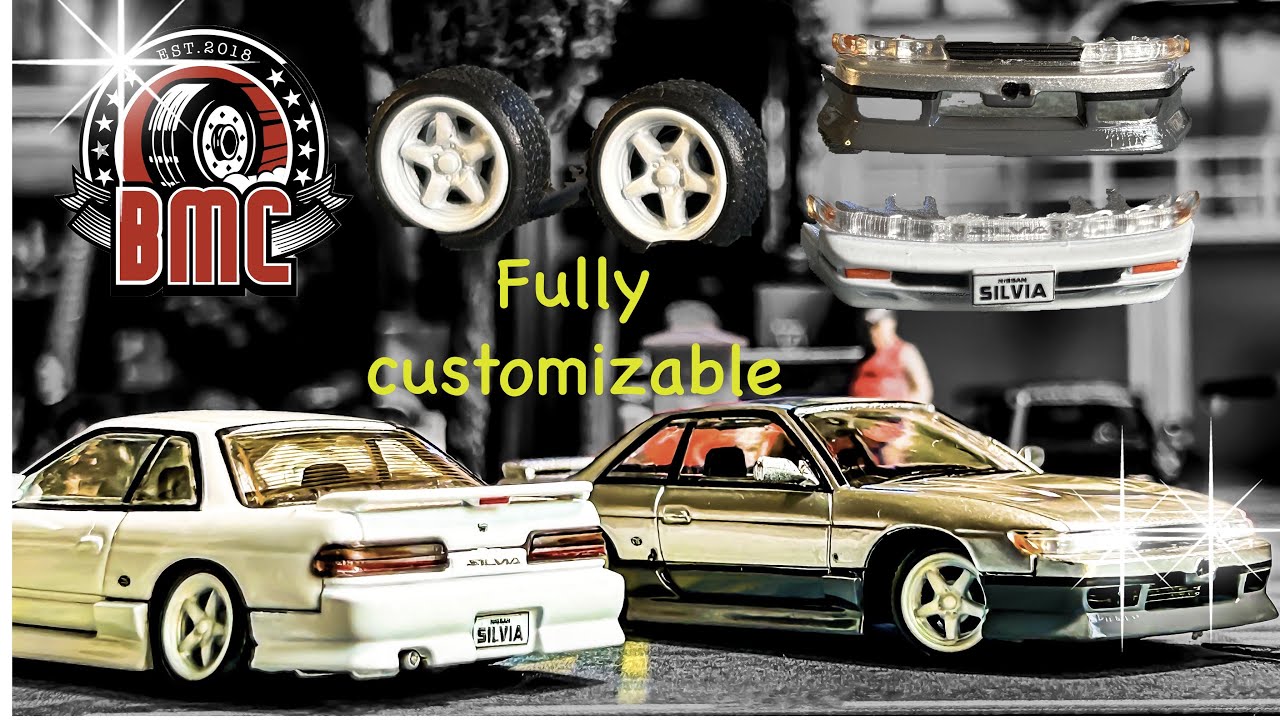This S13 Has Turning Wheels 🤯🤩 (1/64 Scale Customized Nissan Silvia S13) BM Creations #hotwheels