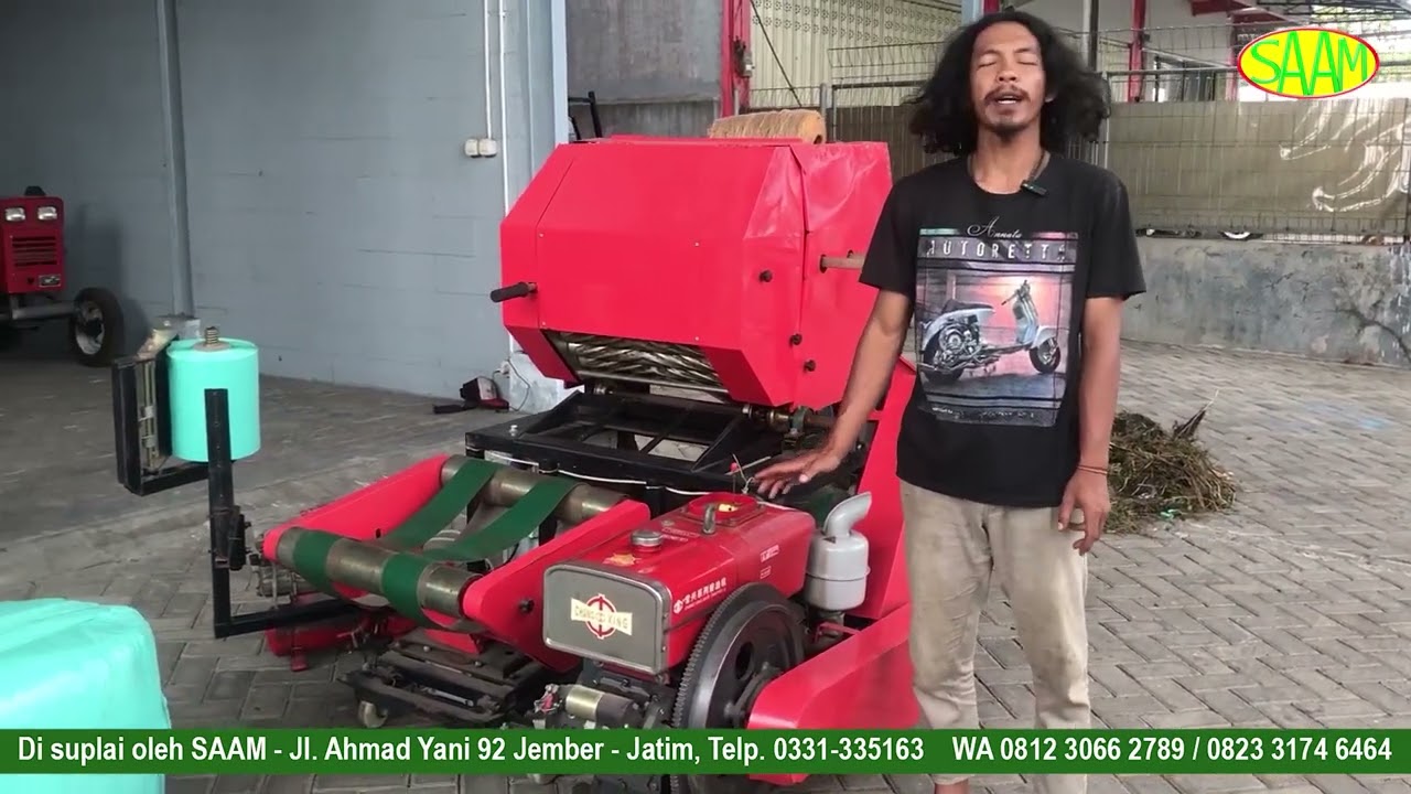 Review Alat Mesin Baler Silase / Pengepak Silase Bertenaga Mesin Diesel untuk Pakan Ternak