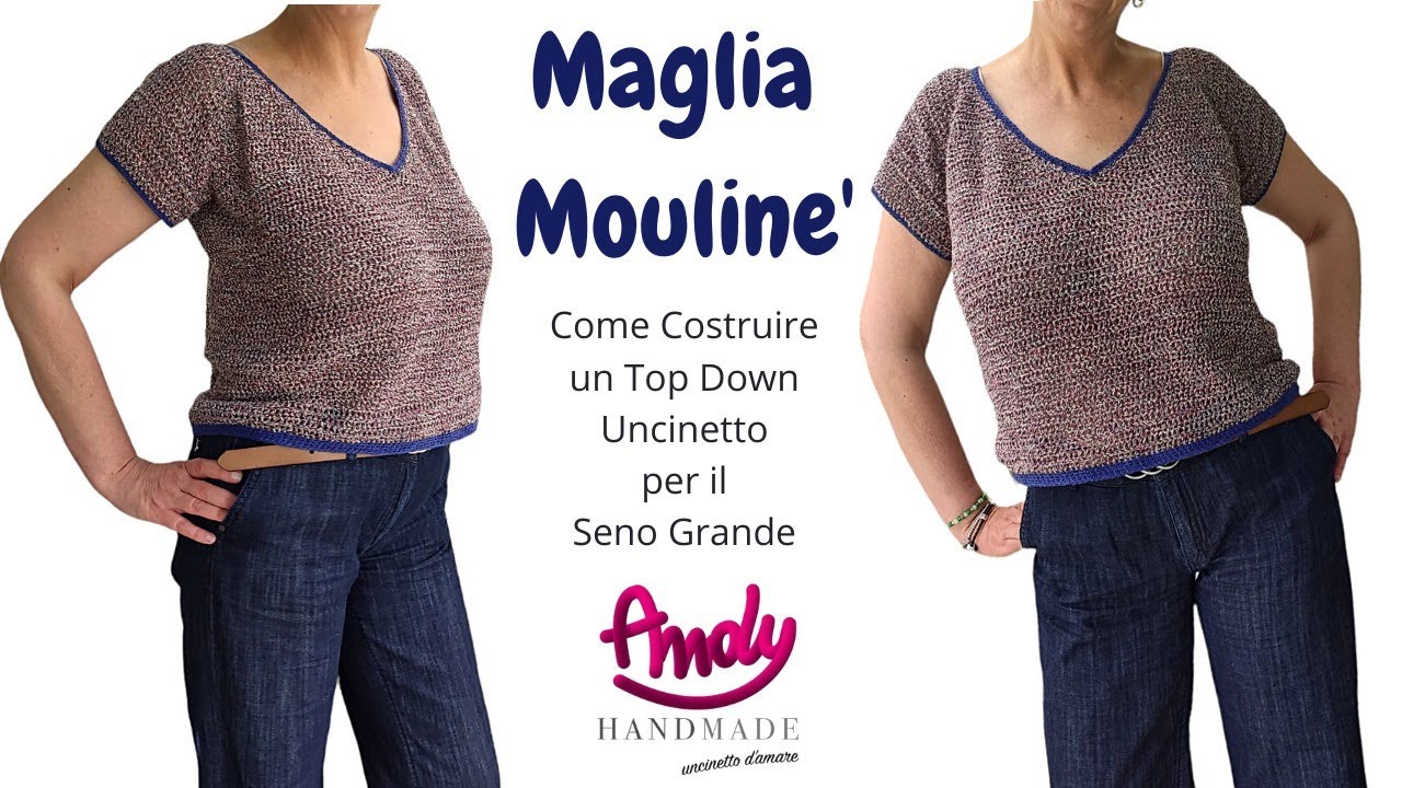 Canotta Moulinè   Top Down per Seno Grande   Andy Handmade Uncinetto Facile