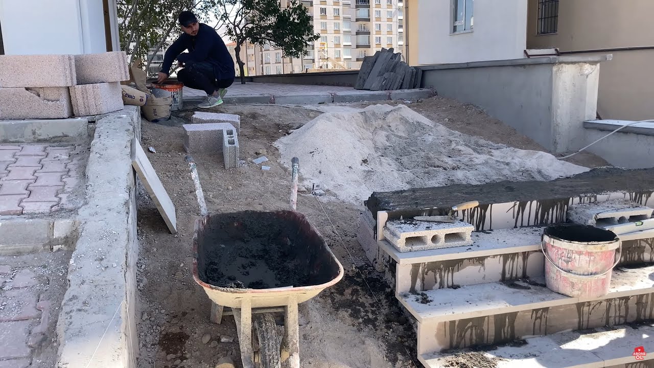 Andezit Taşı Merdiven Basamak Uygulaması &Ouml;ncesi