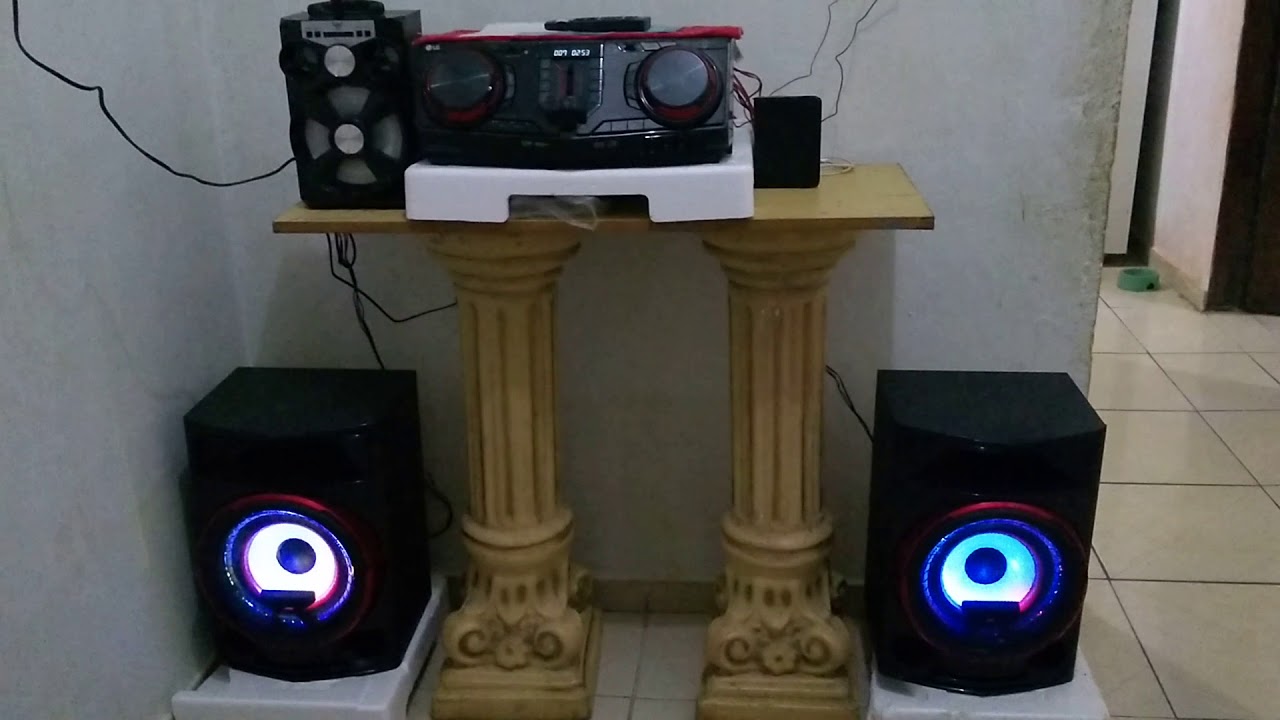 Consegui colocar leds nas caixas do som LG X BOOM cj87.