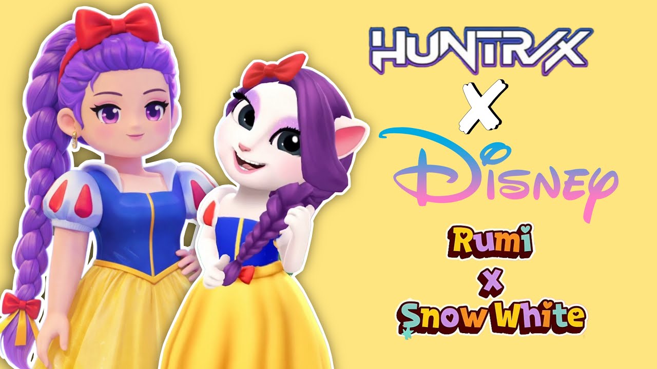 RUMI's Snow White Dress up makeover in my talking angela  🎀👗 #rumixangela #huntrixxdisney #dressup