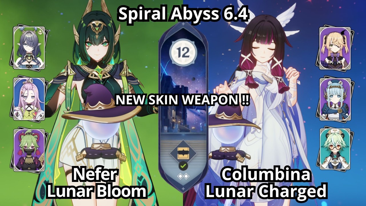 NEW !! C0 Nefer Lunar Bloom & C0 Columbina Lunar Charged - Spiral Abyss Floor 12 Genshin Impact 6.4