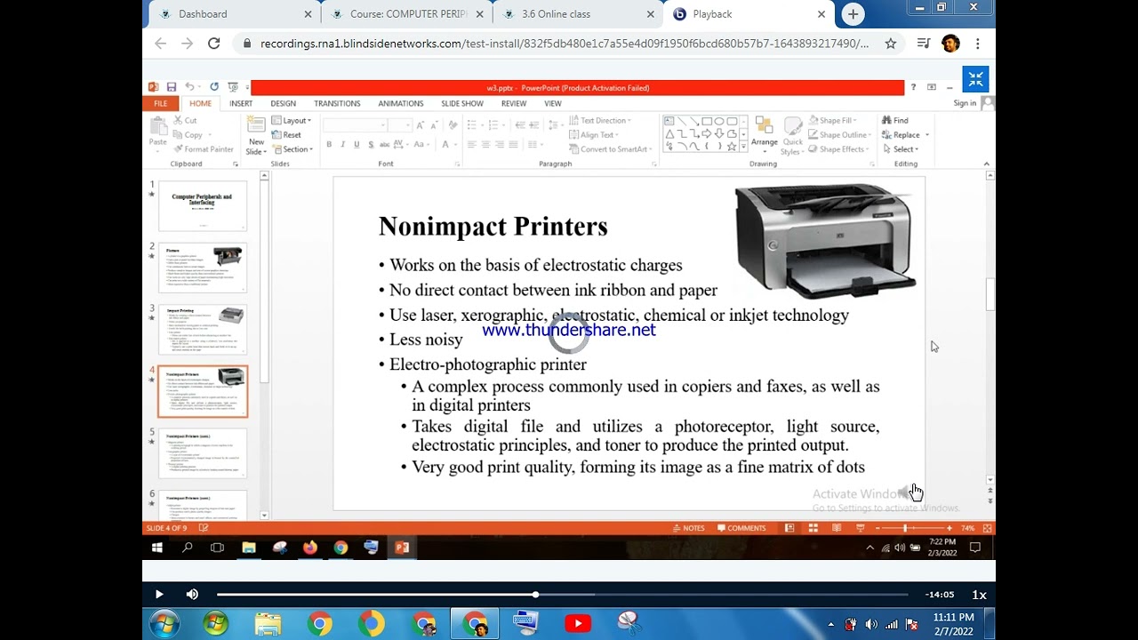 COMPUTER PERIPHERALS AND INTERFACING.Printer .3 6 Online class