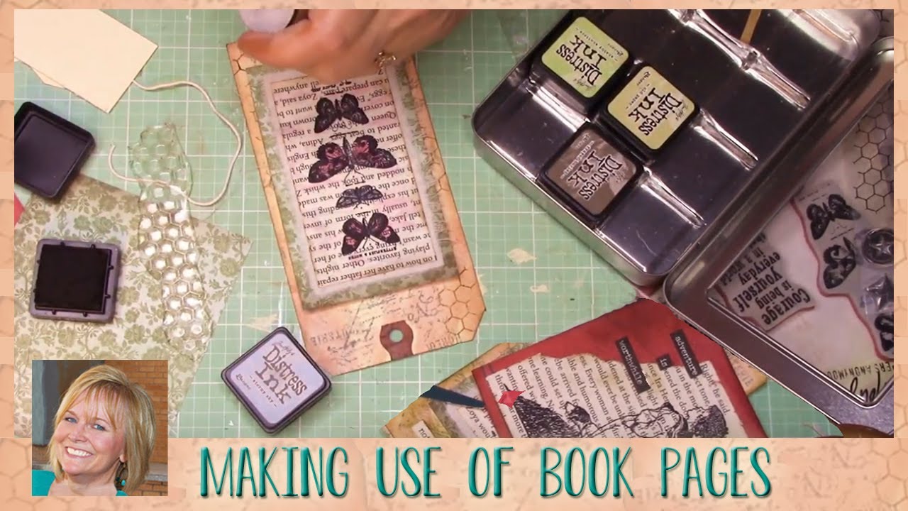 Using Stamped Images on Book Pages to Create Junk Journal Elements