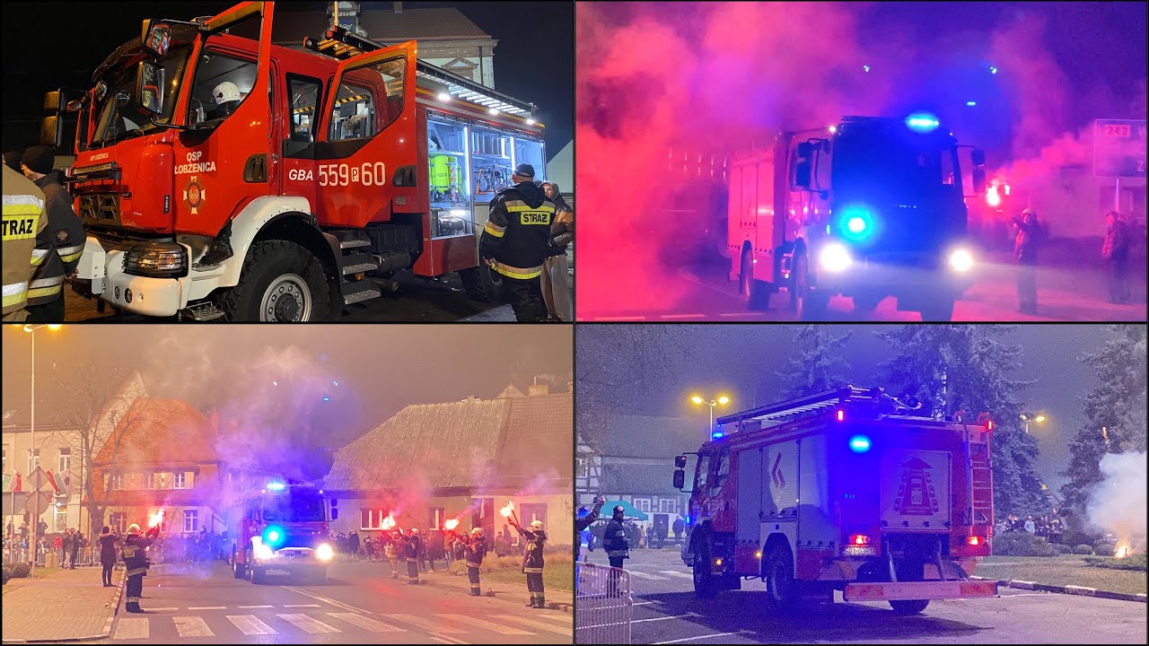 [MEGA TRĄBY] Huczne powitanie nowego wozu dla OSP Łobżenica | 15 zastępów alarmowo