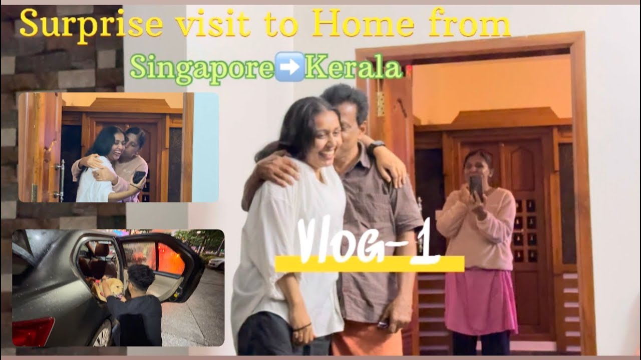 Surprise Visit to Parents✈️🏡from Singapore🇸🇬to India🇮🇳Most awaited moment🫂||
