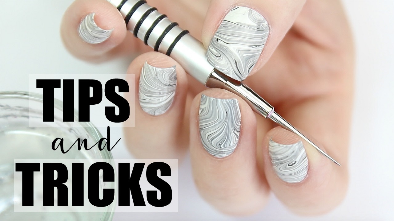 Watermarble nail art for beginners