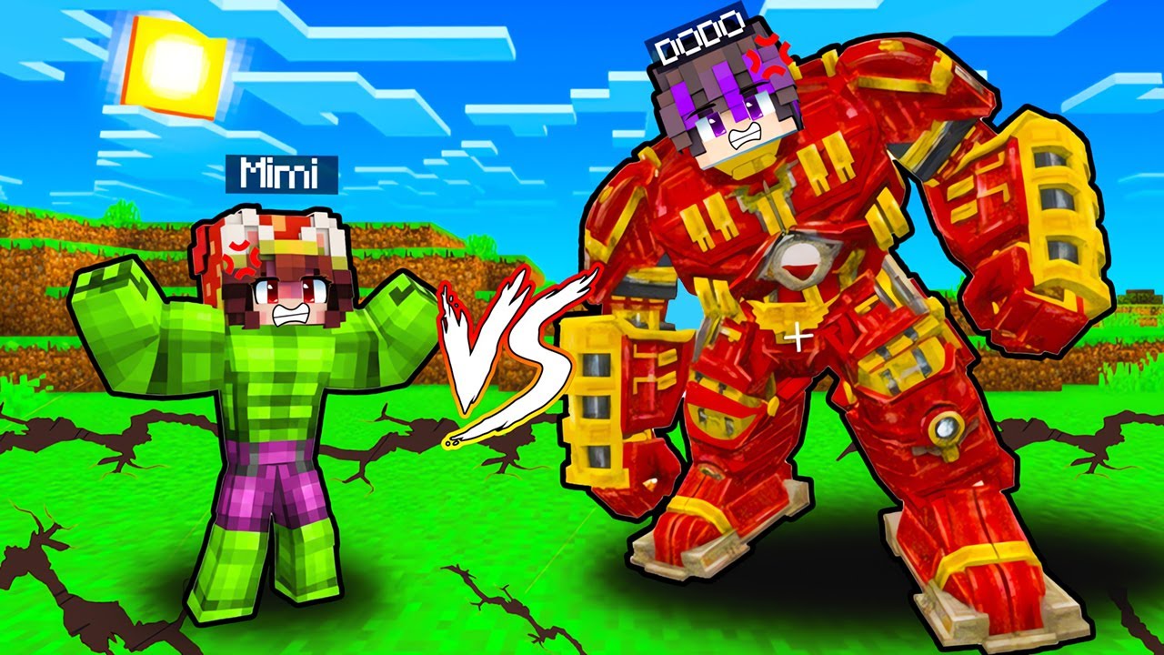 DODO JADI HULKBUSTER IRONMAN!! 😱🤖 BERTARUNG MELAWAN MIMI YANG BERUBAH JADI HULK DI MINECRAFT 💥🟢
