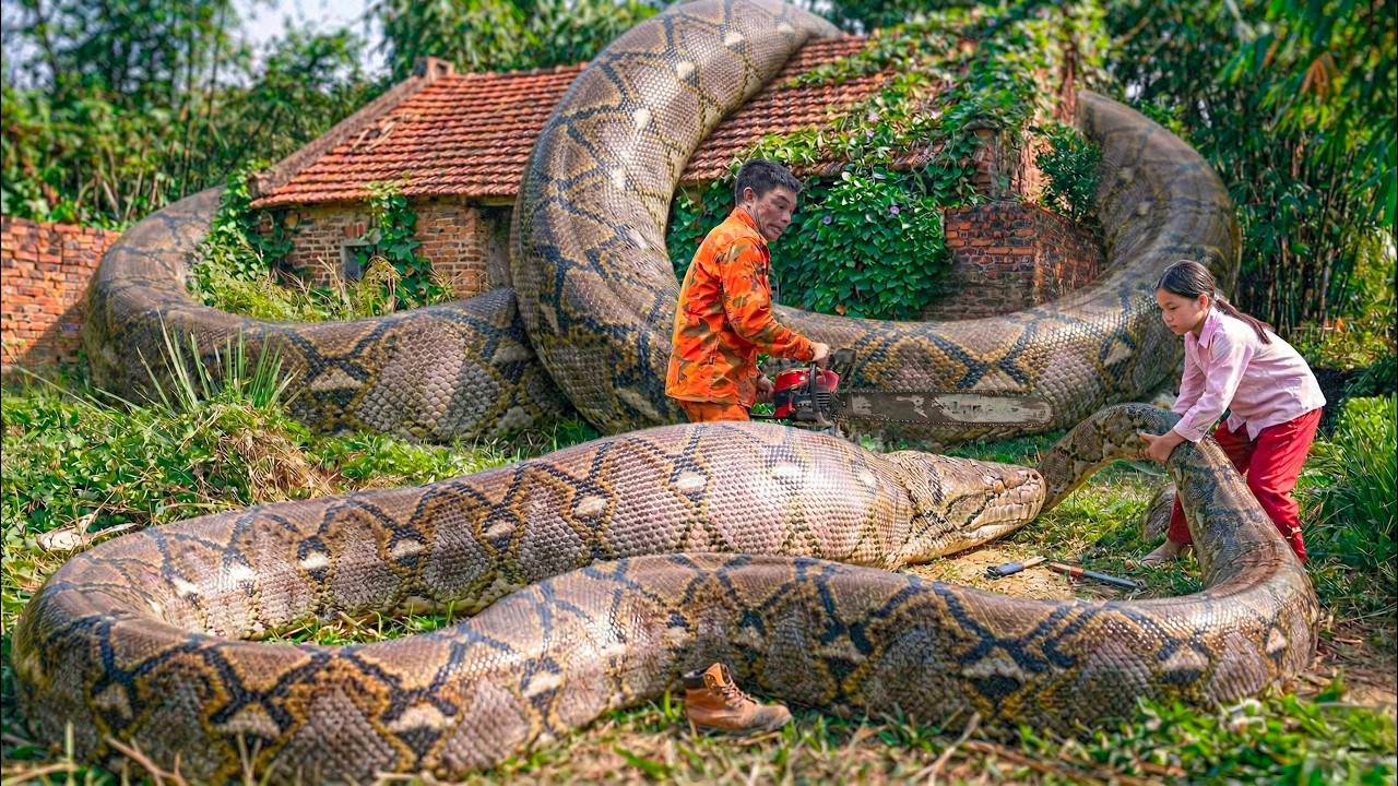 Harvesting GIANT Reticulated Python at Abandoned House | Chainsaw Face-Off Nobody Expected
