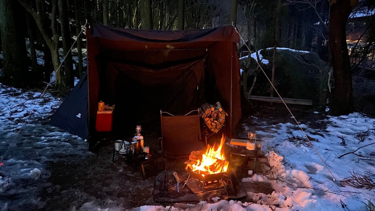 Snowmelt Camping by the Campfire