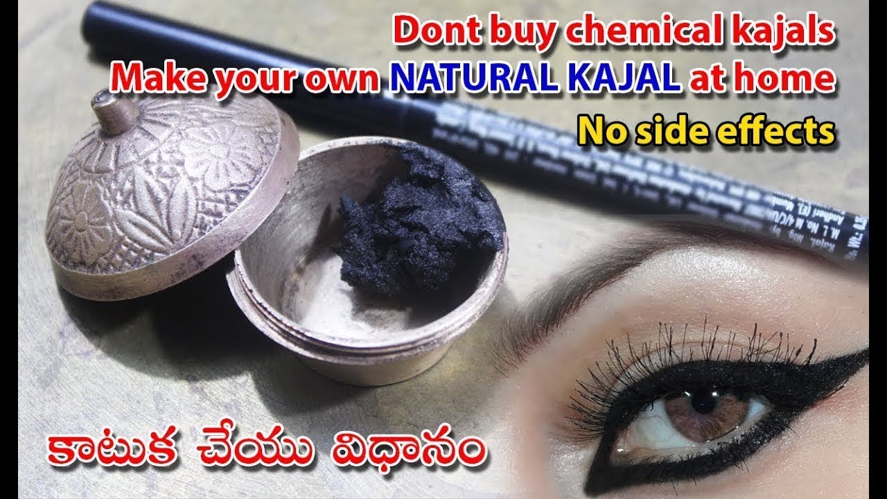 Homemade Healthy Kajal | కాటుక తయారీ | Smudge Free, Long Lasting, Blackest black |100% Natural Kajal