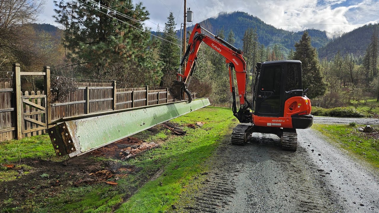 Moving bridge beams with the Kubota KX 040 4