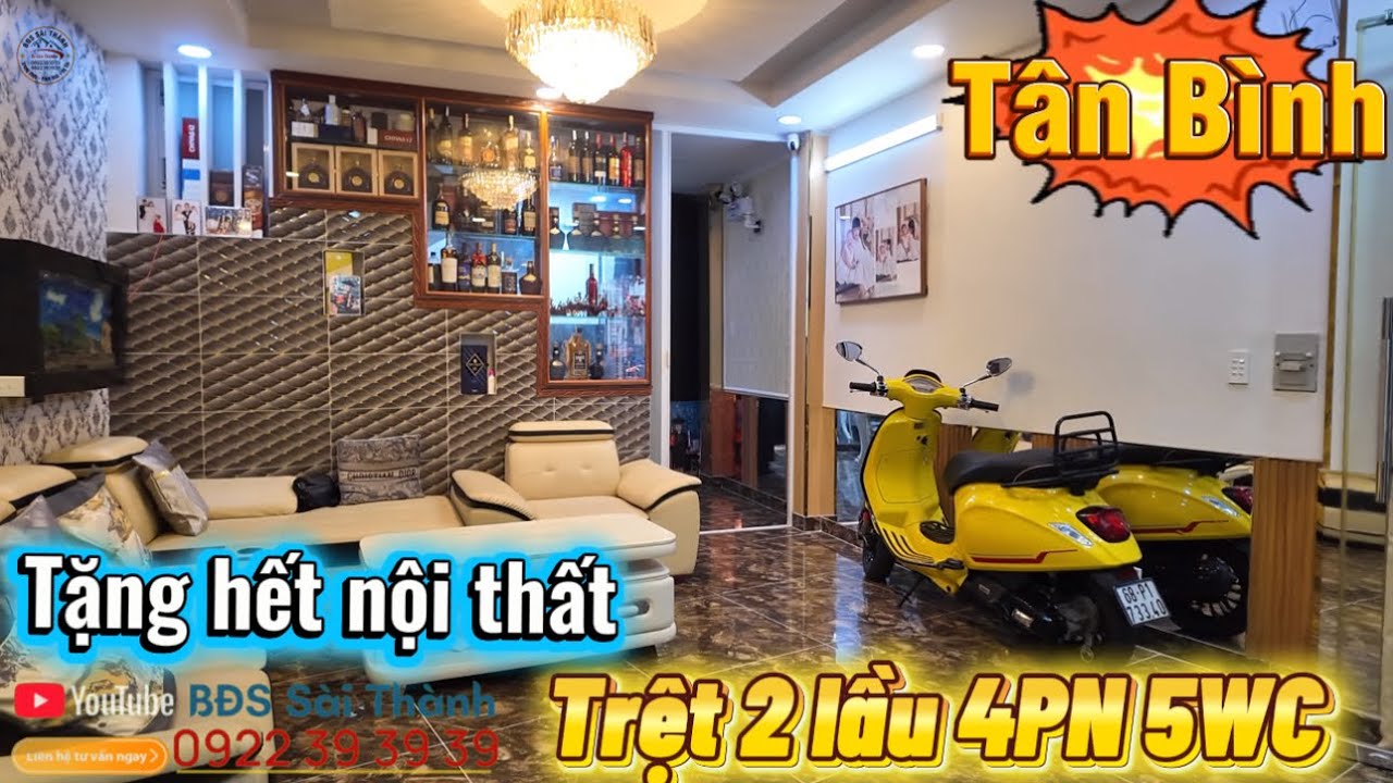 Tân Bình sau lưng mặt tiền 4,5m X 11m Tặng hết nội thất Trệt 2 lầu #0922393939 #0822393939 