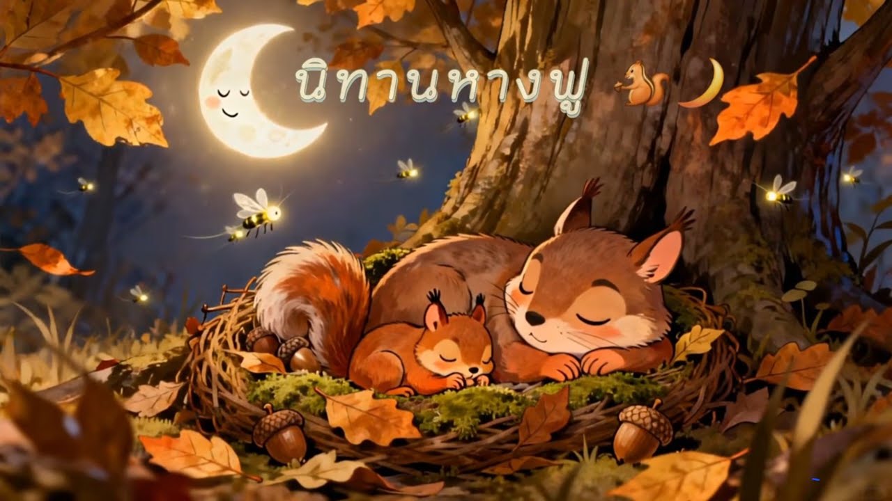 นิทานหางฟู 🐿️🌙 | เพลงกล่อมเด็ก Music Box มีเสียงฮัม | The Lullaby Home
