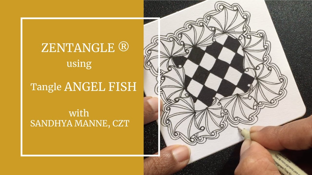 I created a Zentangle with Tangle ANGEL FISH, Mindful Drawings