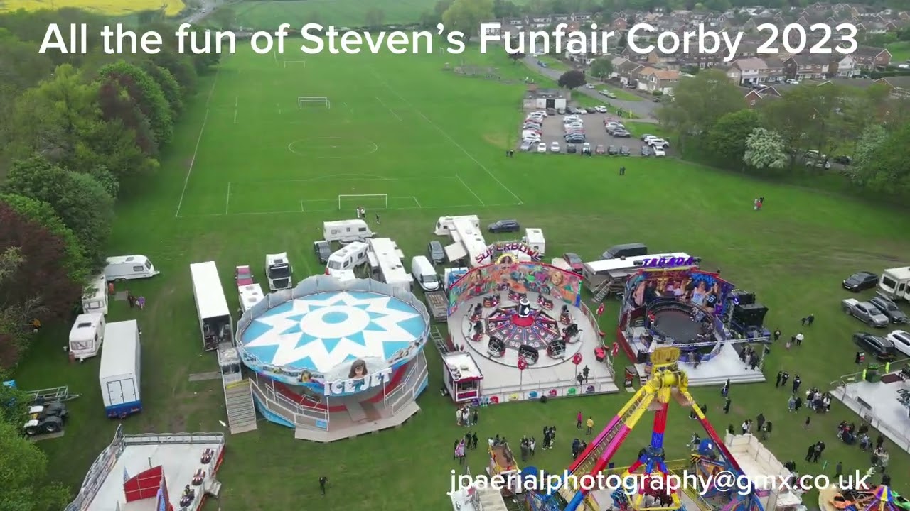 Steven’s Funfair Corby 2023 from above with Hyperlapse